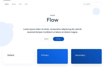 Flow Joomla template UI Elements in White Darkblue Style