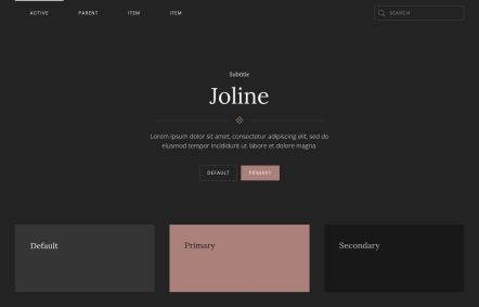 Joline Joomla template UI Elements in Dark Pink Style