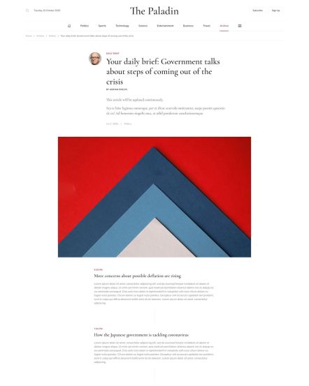 Paladin WordPress theme Post Daily Brief Layout