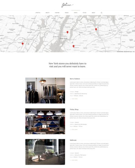 Joline Joomla template Location Layout