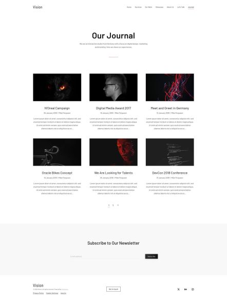 Vision WordPress theme Post Index Layout