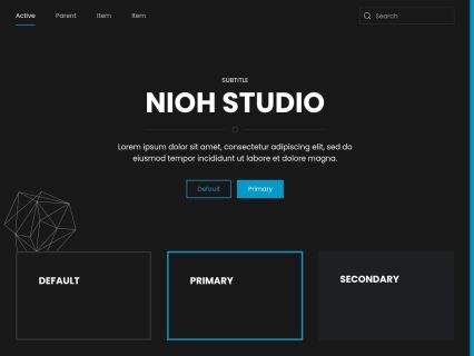 Nioh Studio WordPress Theme Black Blue Style