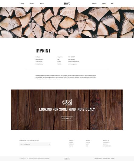 Craft Joomla template Imprint Layout