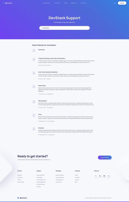 DevStack Joomla template Search Layout