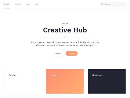 Creative Hub Joomla Template White Orange Style