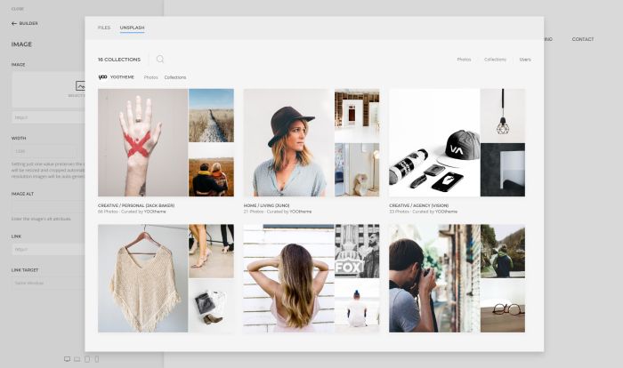 YOOtheme Unsplash Collections