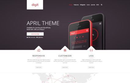 Digit WordPress Theme Dark Red Style