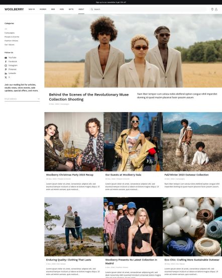 Woolberry Joomla template Post Index Layout