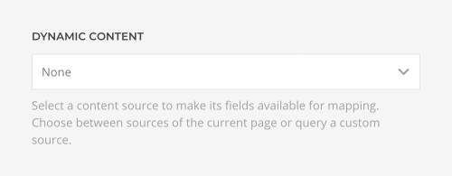 Dynamic content source fields