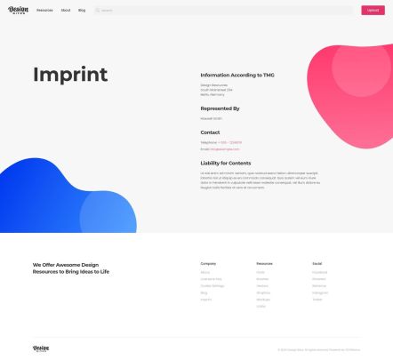 Design Bites Joomla template Imprint Layout
