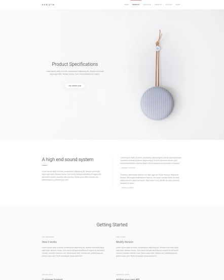 Horizon Joomla template Product Layout