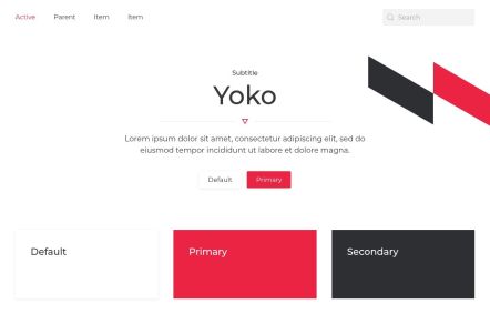 Yoko Joomla template UI Elements in White Red Style