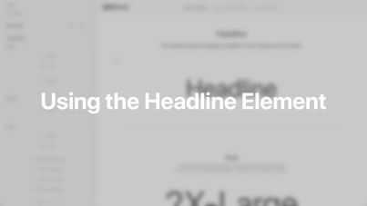 Headline Element Documentation Video for Joomla