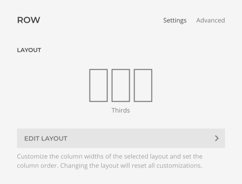 Edit layout