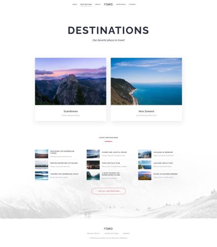 Fjord WordPress theme Destination Categories Layout