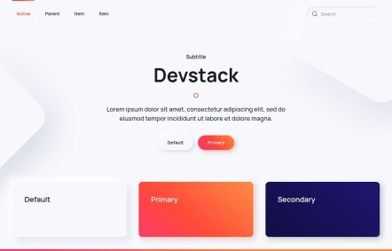 DevStack WordPress theme UI Elements in Light Orange Style