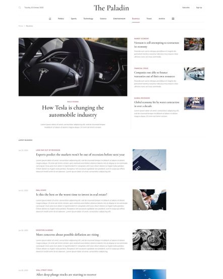Paladin WordPress theme Post Category Layout