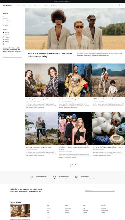 Woolberry Joomla Template Index Layout