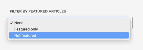 Exclude featured articles