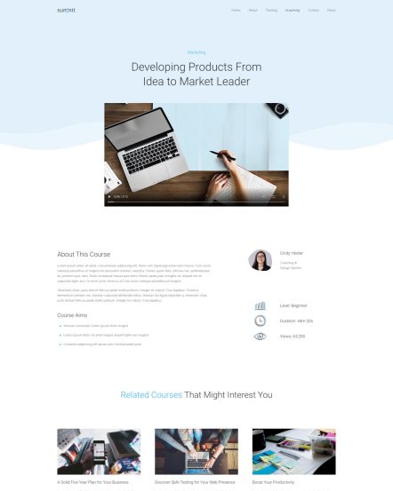 Summit Joomla template Course Post Layout