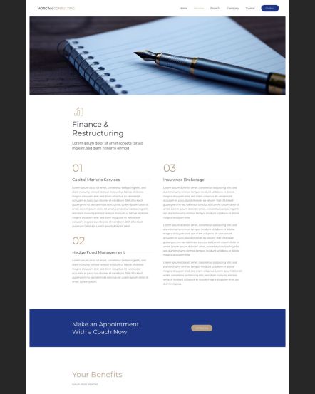 Morgan Consulting Joomla template Service Post Layout