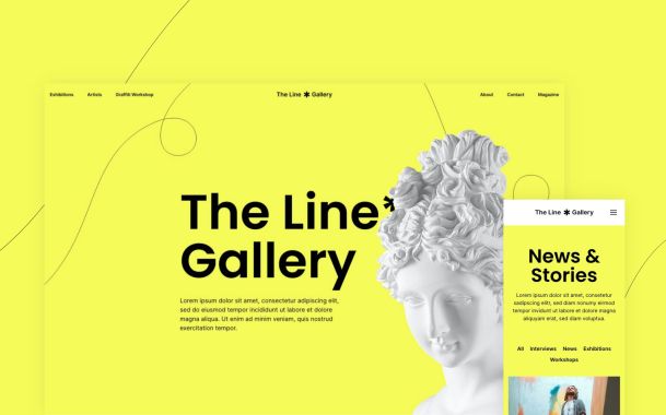 Line Gallery – An Art Gallery Theme for WordPress and Joomla