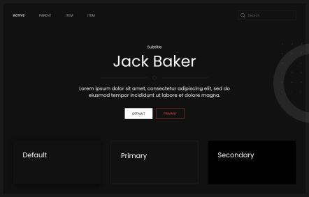 Jack Baker Joomla template UI Elements in Black Red Style