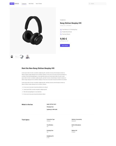 Tech Space WooCommerce theme Product Post Layout