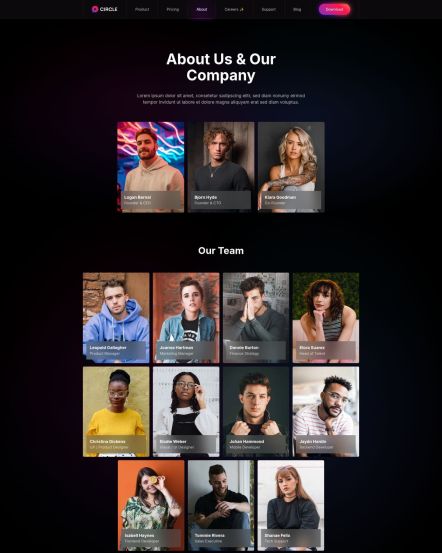 Circle WordPress theme About Layout