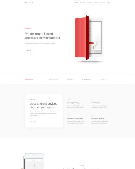 Horizon Joomla template Home Layout