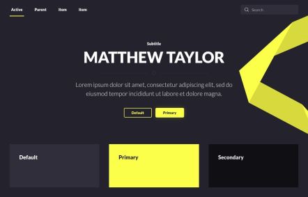 Matthew Taylor Joomla template UI Elements in Dark Yellow Style