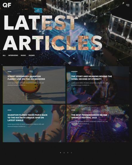 Quantum Flares Joomla template Post Index Layout