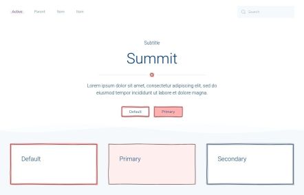 Summit Joomla template UI Elements in White Red Style