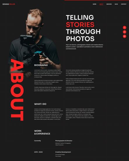 Dennis Miller WordPress theme About Layout