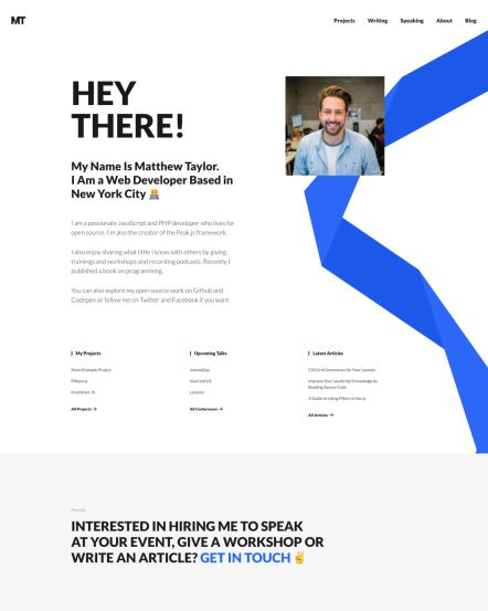 Matthew Taylor Joomla template About Layout