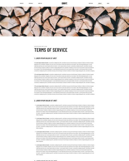 Craft Joomla template Terms of Service Layout