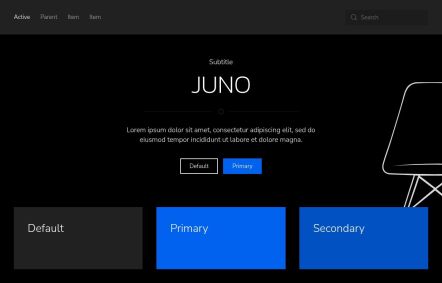 Juno Joomla template UI Elements in Black Blue Style
