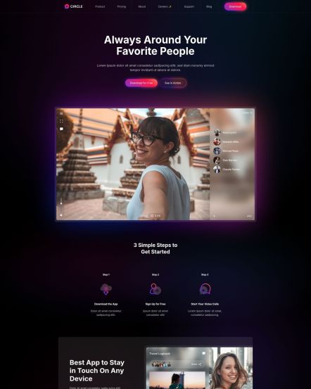 Circle WordPress theme Home Layout