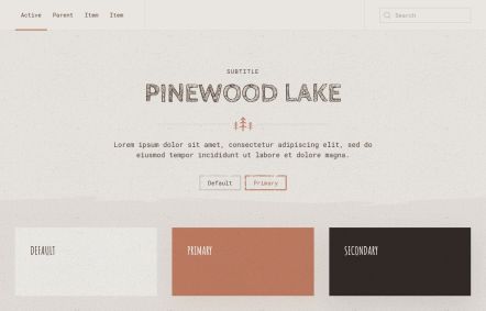 Pinewood Lake Joomla template UI Elements in Light Umber Style