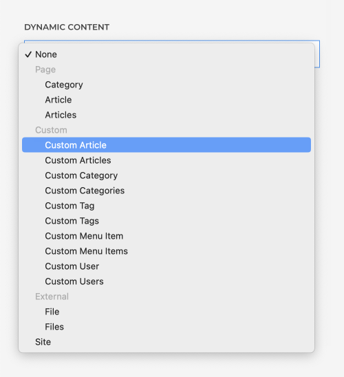 Custom article