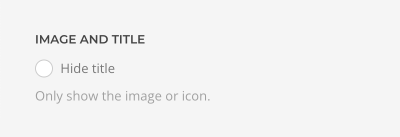 Menu item hide title