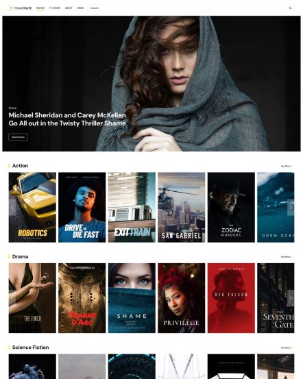 Framerate WordPress theme Movie Categories Layout