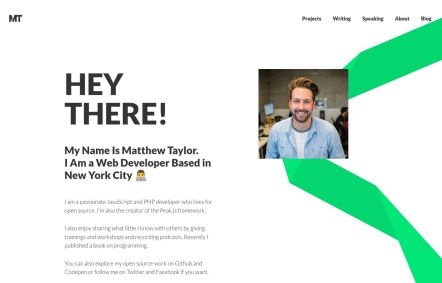 Matthew Taylor Joomla template Home Page in White Green Style