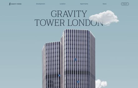 Gravity Tower Joomla template Home Page in Light Blue Style