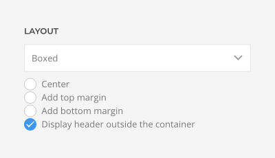 Boxed Layout Header Outside