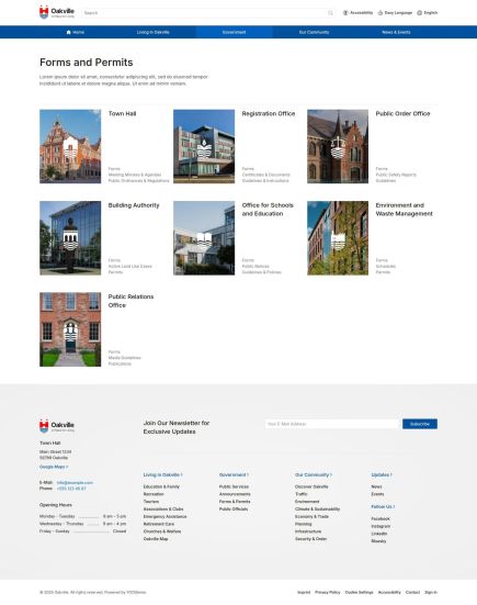 Oakville Joomla Template Categories Layout