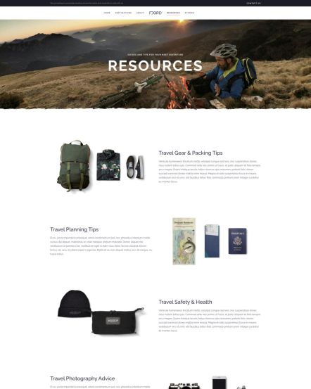 Fjord WordPress theme Services Layout