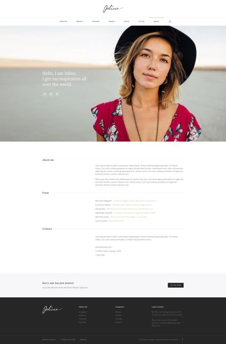Joline Joomla template About Layout