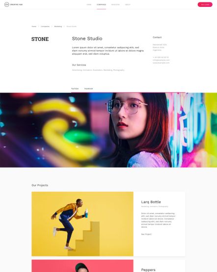 Creative Hub WordPress theme Company Post Layout