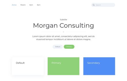 Morgan Consulting WordPress theme UI Elements in White Green Style